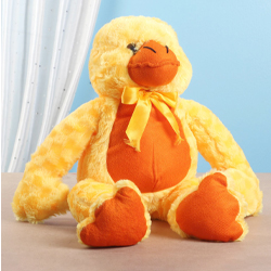 Duck Plush with Fur - Yellow