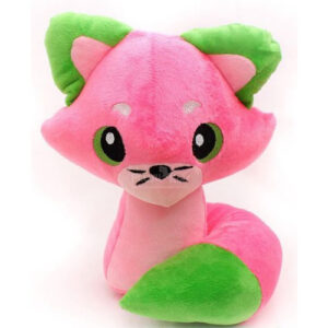 Plushkins Fox, Premium Pink & Green Soft Toy For Kids, Extra Soft Stuffed Toy